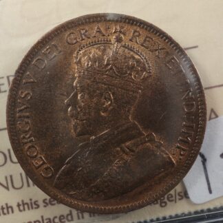 1 cent 1915 Canada ICCS MS-63 Red & Brown one large penny King George V c ¢