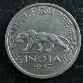 1/2 rupee 1947(b) British India KM#553 Nickel Inde भारत