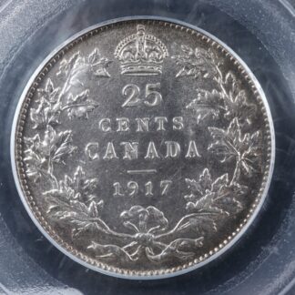25 cents 1917 PCGS MS-64 Canada silver King George V c ¢ quarter