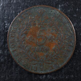 5 reis 1880 Azores Portugal KM#13 Copper Açores