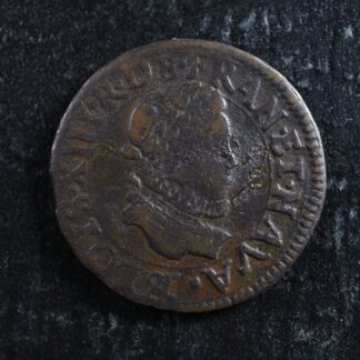 Double tournois 1614& Aix-en-Provence France Copper Louis XIII