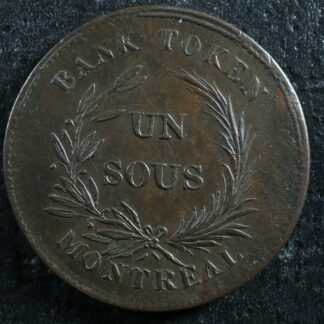LC-2A2 Un Sous token Lower Bas Canada Bank of Montreal Québec Bouquet Breton 713