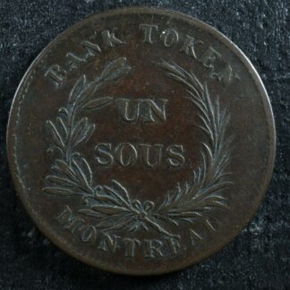 LC-2A2 Un Sous token Lower Bas Canada Bank of Montreal Québec Bouquet Breton 713