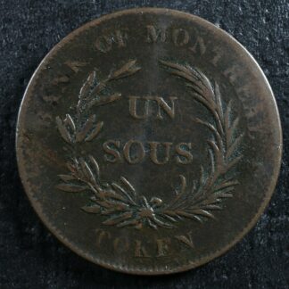 LC-3A3 Un Sous token Lower Bas Canada Bank of Montreal Québec Bouquet Breton 714