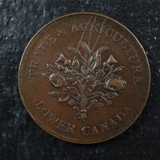 LC-3A3 Un Sous token Lower Bas Canada Bank of Montreal Québec Bouquet Breton 714