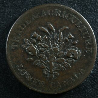 LC-3A4 Un Sous token Lower Bas Canada Bank of Montreal Québec Bouquet Breton 714