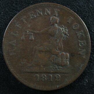 LC-48A2 Halfpenny token 1812 Lower Bas Canada Quebec Tiffin Breton 960