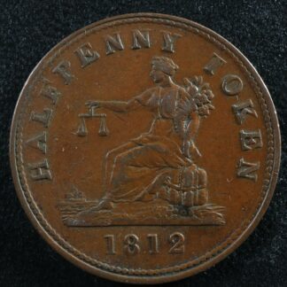 LC-48A4 Halfpenny token 1812 Lower Bas Canada Quebec Tiffin Breton 960