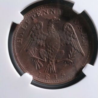 LC-54D2-NGC-MS-61-BN-Halfpenny-token-1815-Lower-Bas-Canada-Quebec-Breton-994-274447256340-2