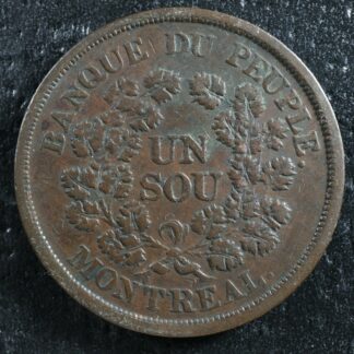 LC-5A3 Un Sou token Lower Bas Canada Quebec Banque du Peuple Breton 715