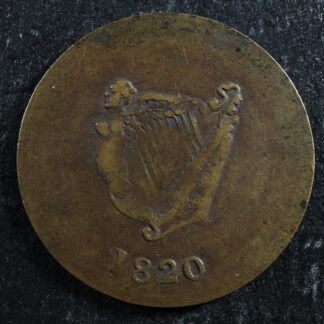 LC-60-17 1820 token Lower Bas Canada Quebec Bust and Harp Breton 1012