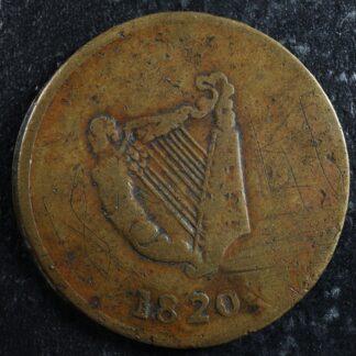 LC-60-9 1820 token Lower Bas Canada Quebec Bust and Harp Breton 1012