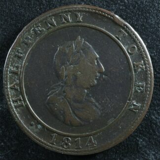 NS-10A Halfpenny Token 1814 Hosterman Nova Scotia Canada Halifax Breton 882