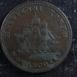 NS-11A3 Halfpenny token 1815 Canada Nova Scotia Halifax Ship Breton 884