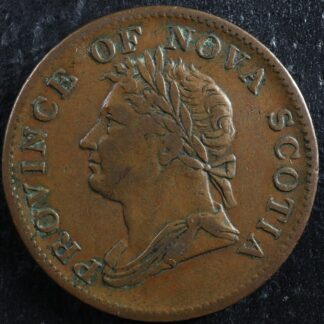 NS-1D3 Halfpenny token 1832 Nova Scotia Canada Thistle Breton 871