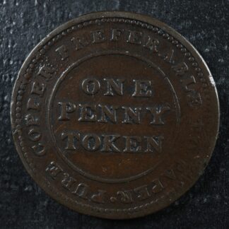 NS-20B3 One penny 1814 token Canada Nova Scotia Copper Breton 962