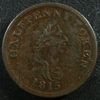 NS-23A2 Halfpenny token 1815 Nova Scotia Canada Ship Breton 888