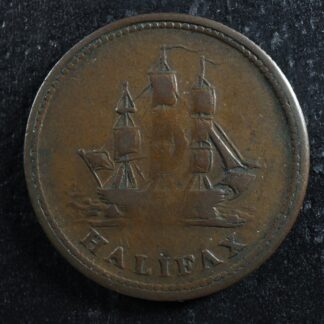 NS-27A1 Halfpenny token 1815 Canada Nova Scotia Halifax ship Breton 889