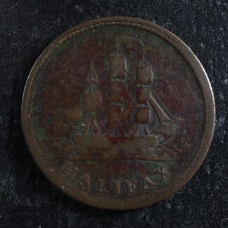 NS-27A1 Halfpenny token 1815 Canada Nova Scotia Halifax ship Breton 889