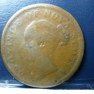 NS-2C2 One Penny token 1840 5 fringes Canada Nova Scotia PNS-601 Breton 873