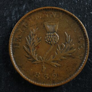 NS-3D1 Halfpenny 1832 Canada token Nova Scotia Thistle Breton 871