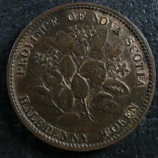 NS-5A1 Halfpenny token 1856 Canada Nova Scotia Mayflower Breton 876