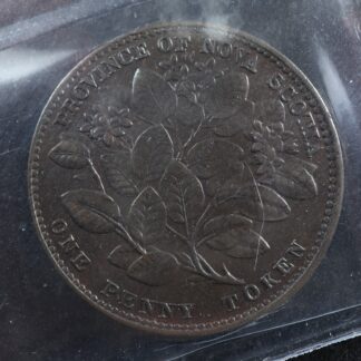 NS-6A1-ICCS-AU-50-One-penny-token-1856-Canada-Nova-Scotia-Mayflower-Breton-875-277079369910-2