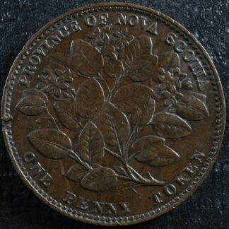 NS-6A1 One penny token 1856 Canada Nova Scotia Mayflower Breton 875