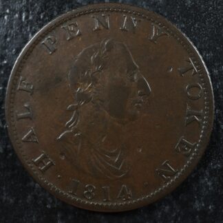 NS-9 Halfpenny token 1814 Canada Nova Scotia Halifax Ship Breton 881