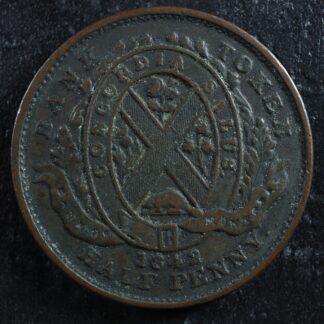 PC-1A3 Halfpenny 1842 token Province of du Canada Montreal Quebec Breton 527