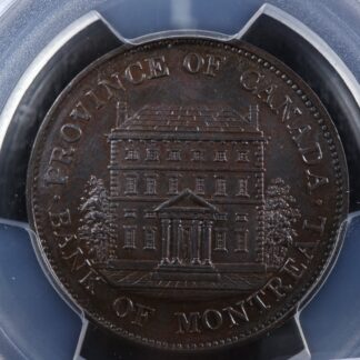 PC-1B3 PCGS MS-63 Halfpenny 1844 token Province of du Canada Montreal Breton 527