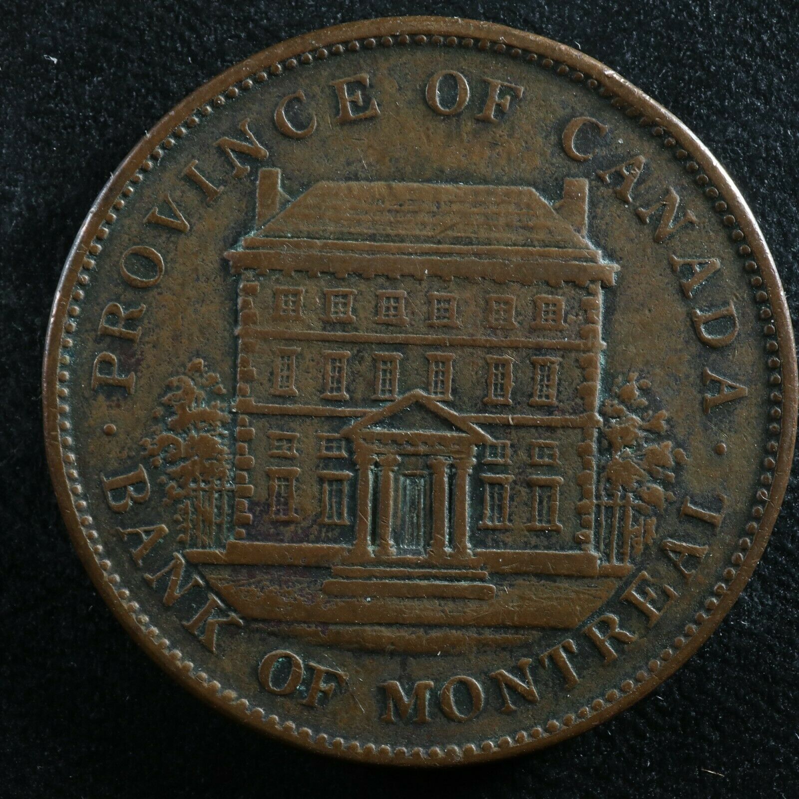 PC-2B One penny token 1842 Province of Canada Bank of Montreal Breton ...