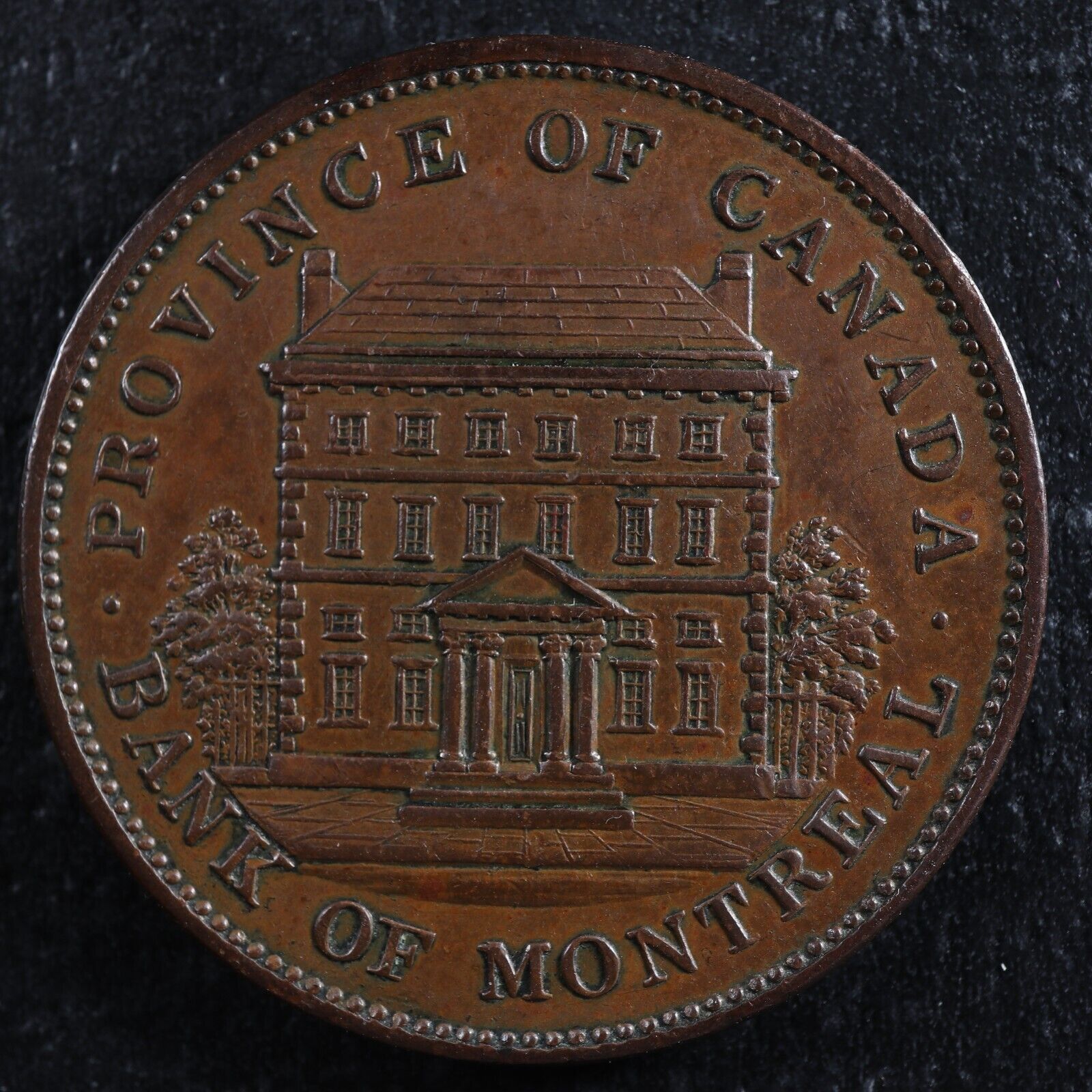 PC-2B One penny token 1842 Province of Canada Bank of Montreal Co 72 ...