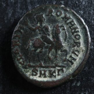 Theodosius I AE17 392-395 Cyzicus RIC 29A Emperor on horseback