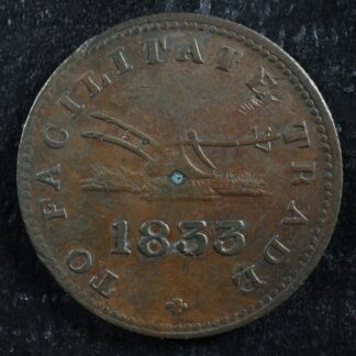 UC-12B2 Halfpenny token 1833 Upper Canada Ontario ship Breton 730