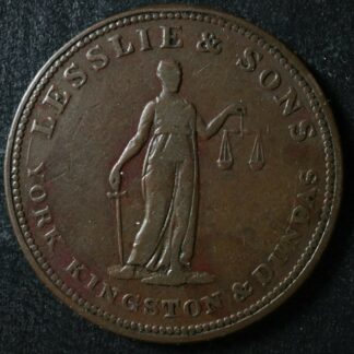 UC-2A1 Halfpenny token Lesslie & sons Upper Canada York Kingston Breton 718