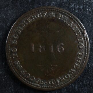 UC-6A7 Halfpenny 1816 Isaac Brock token Upper Canada Ontario Breton 724