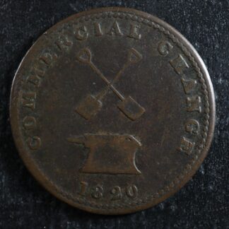 UC-9A4 Halfpenny token 1820 Upper Canada Ontario ship Breton 727