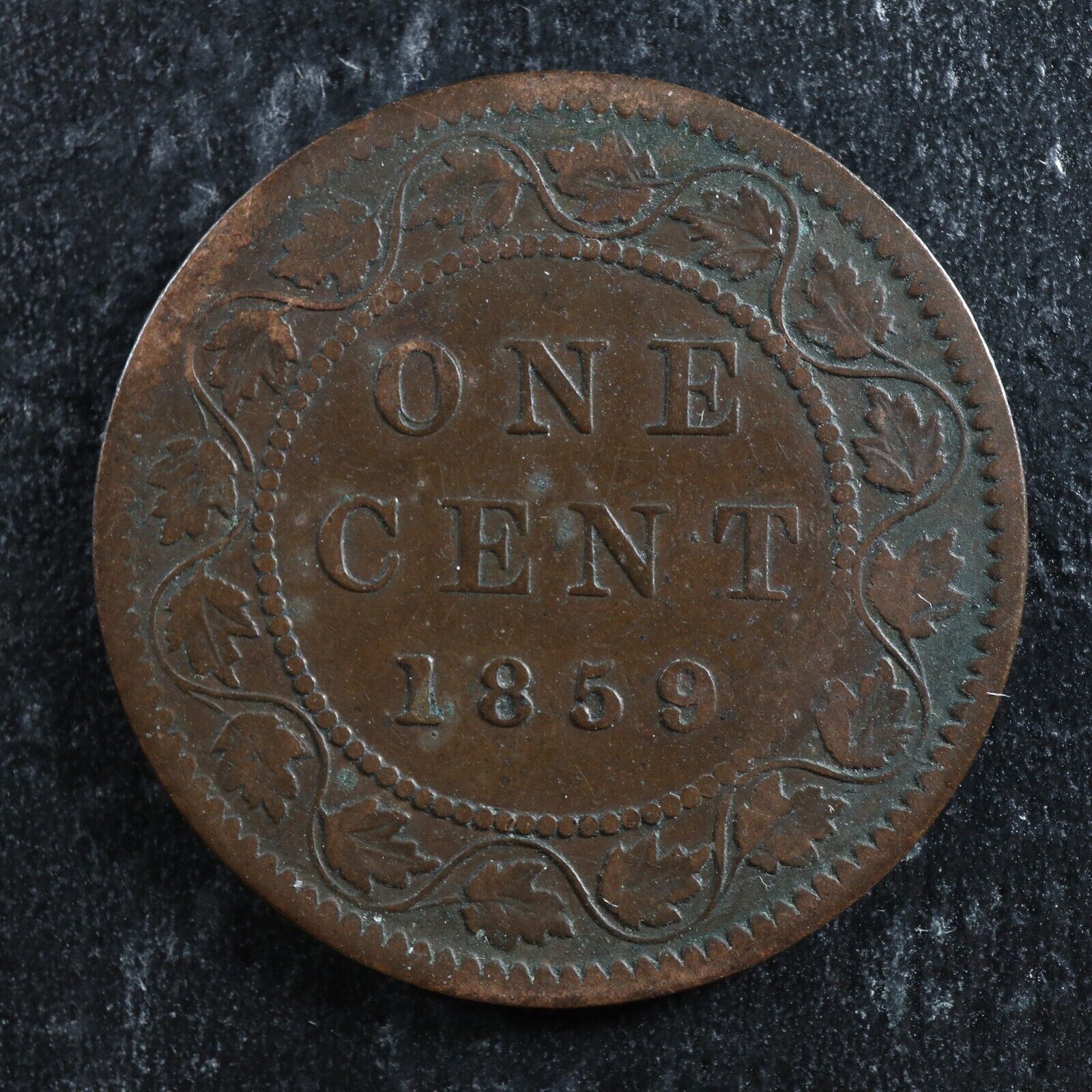 1 cent 1859/8 Wide 9 Canada one large penny Queen Victoria c ¢ VG