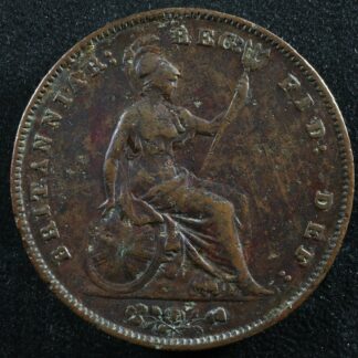 1 penny 1858 Great Britain KM#739 copper one GB Grande-Bretagne