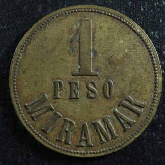 1 peso miramar Guatemala Brass trade token Koch. Hagmann y Ca.