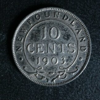 10 cents 1903 Newfoundland Canada King Edward VII c ¢ NFLD F-15