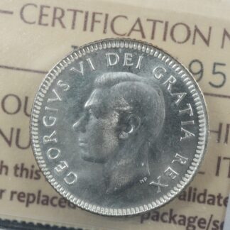 10 cents 1950 Canada ICCS MS-65 silver coin King George VI c ¢
