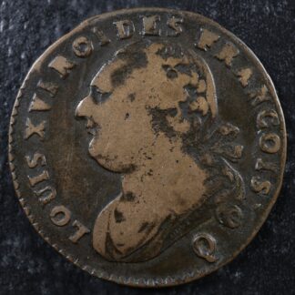 12 deniers 1792Q Perpignan France KM#600.13 Bronze Constitution