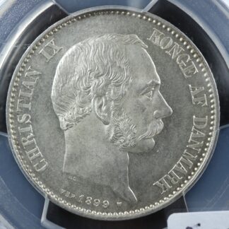 2 kroner 1899 HC VBP Copenhagen Denmark PCGS MS-65 KM#798.2 Danmark Danemark