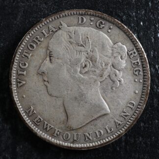 20 cents 1890 Newfoundland Canada Queen Victoria c ¢ NFLD F-12