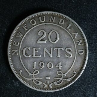 20 cents 1904H Newfoundland Canada King Edward VII c ¢ NFLD F-12