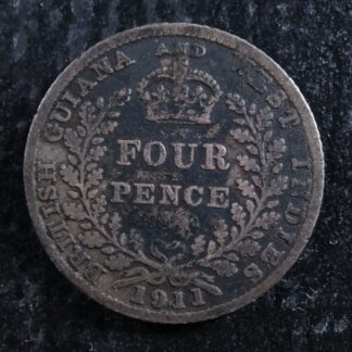 4 pence 1911 British Guiana and West Indies KM#28 Silver Guyane britannique