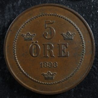 5 öre 1898 Sweden KM#757 Bronze Suède Sverige ore