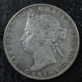 50 cents 1892 Obv. 4 Canada Queen Victoria half dollar c ¢ F-12 Cleaned